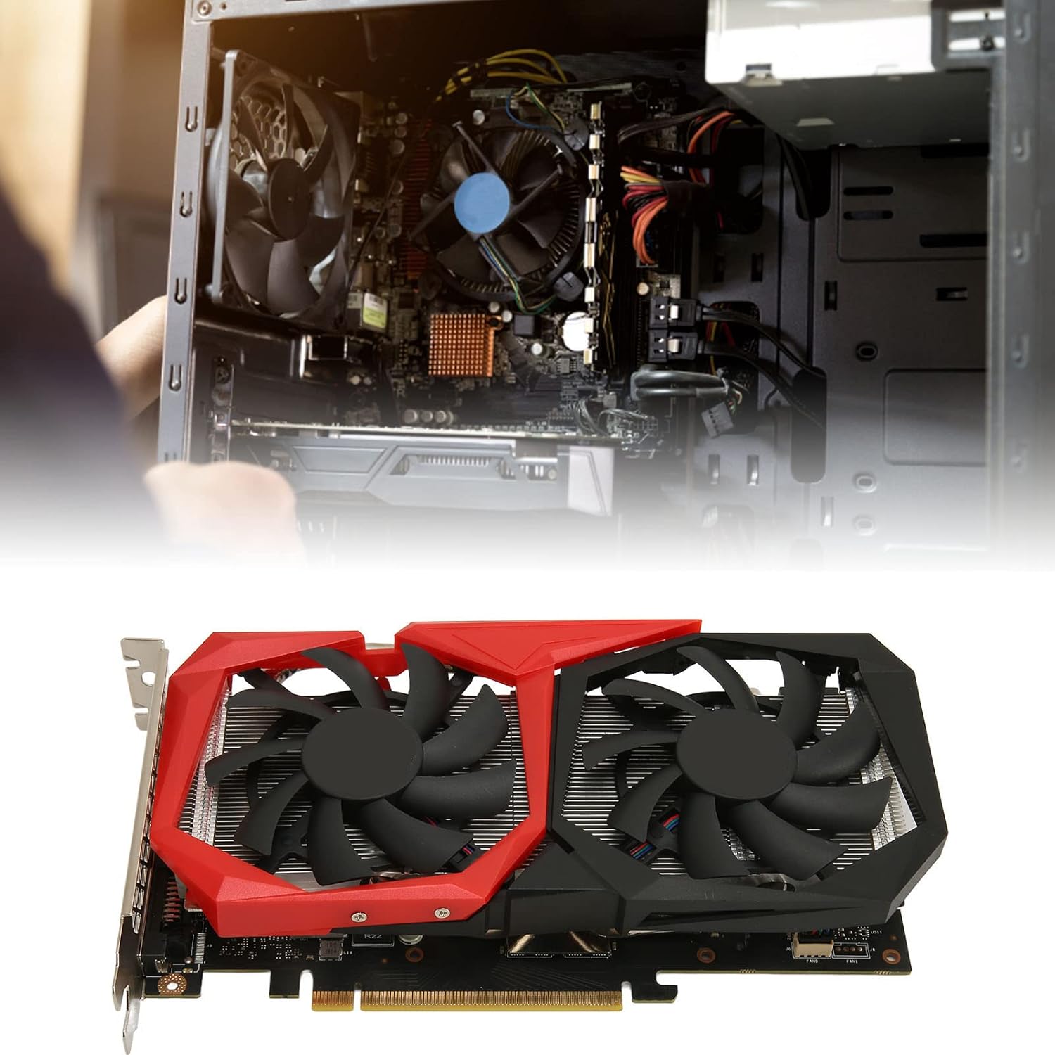 RTX2060 Graphics Card, 6G GDDR6 192Bit Gaming Graphics Card, 14000MHz 7680x4320 Double Fans Desktop Graphics Card Supports 3D Supports DirectX 12.1 - Image 3
