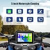 Sistema de navegación GPS para moto con pantalla de 5 pulgadas compatible con Carplay de Android Auto y Apple, pantalla Moto CarPlay con doble Bluetooth, navegación/Siri/Asistente de Google, impermeable 3
