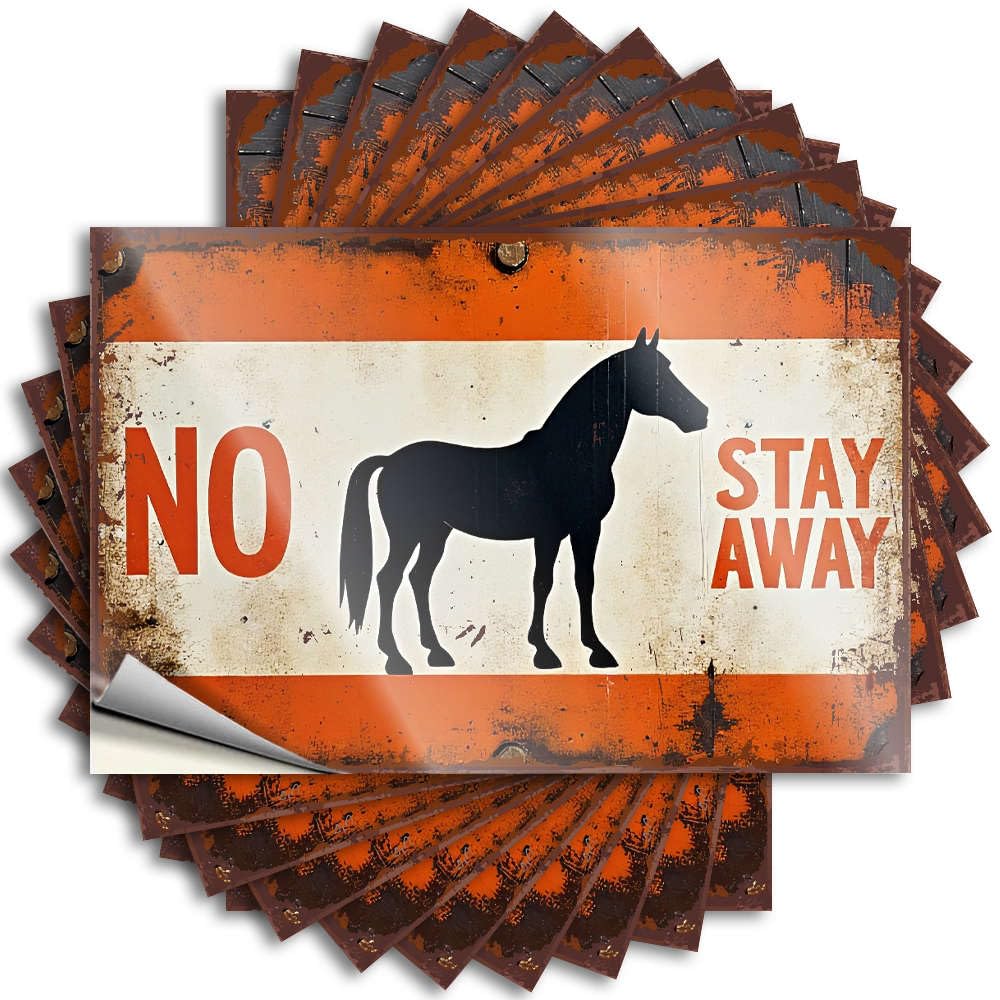Decals Porch Decor Easy Apply | No Horses - Stay Away. Girly Case Peel and Stick(8X12CM)