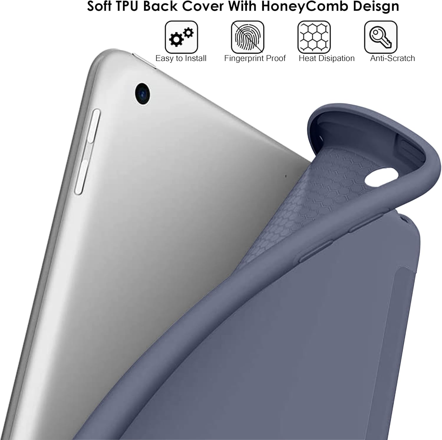 DuraSafe Cases for iPad 6 5 Air 1 2 Gen 9.7 Inch [iPad 6th 5th Air 1st 2nd ] A1893 A1822 A1566 A1474 MRJN2LL/A MR7G2LL/A MP2F2LL/A MP2G2LL/A MD785LL/A MD788LL/A Honeycomb TPU Back Cover - Purple