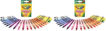 CRAYOLA Crayons, Bright Strong Colours, Multi, 24 Count Pack of 2