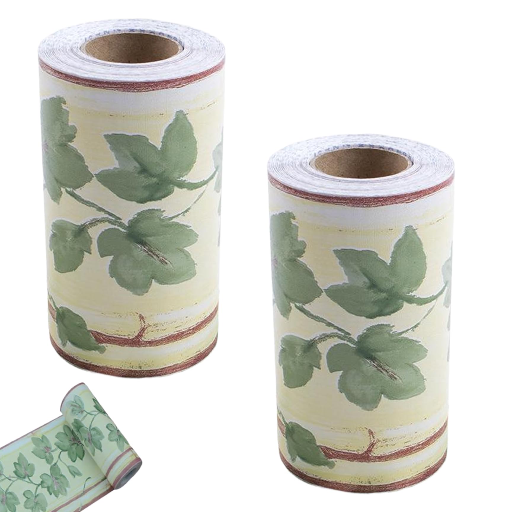 Vistnale 2Pcs Wallpaper Borders| Wallpaper Border Green Leaf 32.8 Ft Long Pvc Waterproof Borders Self Adhesive Peel And Stick For Walls Living Room Bedroom Bathroom Kitchen