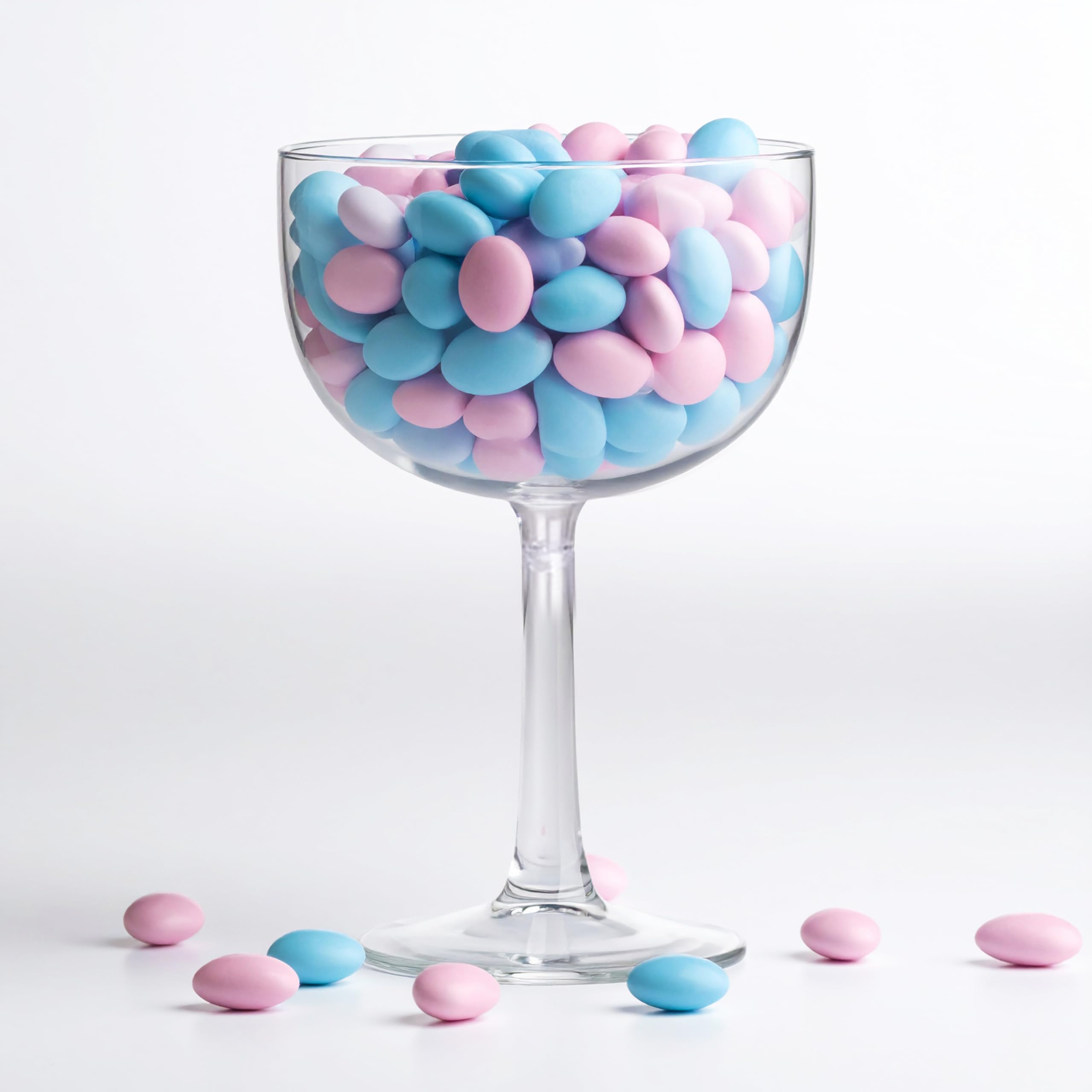 Decoraparty Calice Porta Confetti Trasparente, Bicchiere Gigante Maxi Centrotavola Coppa da Tavola per Caramelle Cioccolatini Portaconfetti Confettata - Diametro 16 cm x Altezza 24 cm