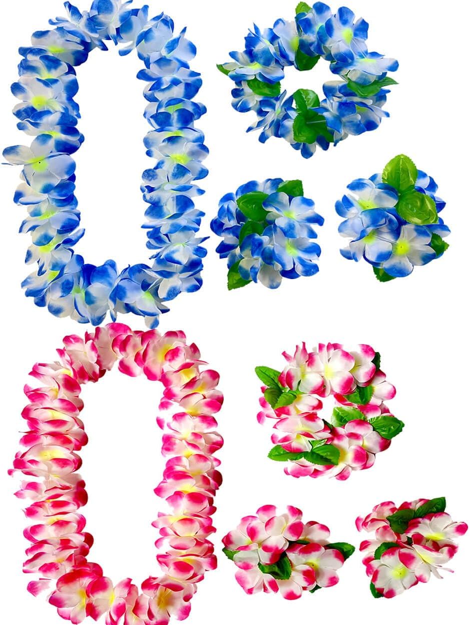 8PCS Hawaiian Leis Luau Party Decorations Tropical Party Favors Lei Hawaiian Flower Perfect for Hawaiian Luaus Party Birthday Party Favors.