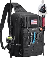 Piscifun Fishing Backpack Tackle Bag, MOLLE & 2 Rod Holders,
