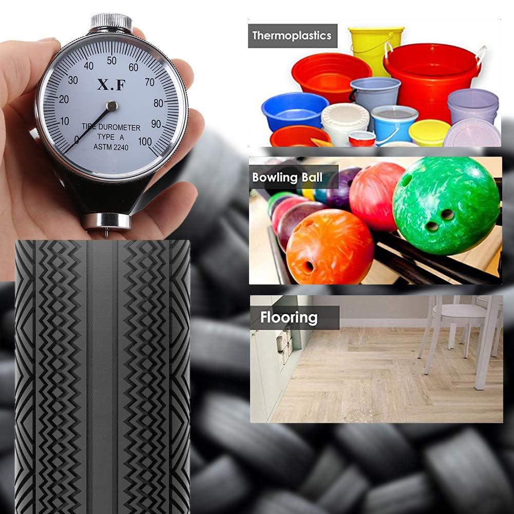 Durometer, Shore Typ A Gummireifen Durometer Härteprüfgerät Meter Professionelles Härteprüfgerät für Gummi und Kunststoff 0-100HA für Reifen, Silikon und Kunststoffe(A Type)