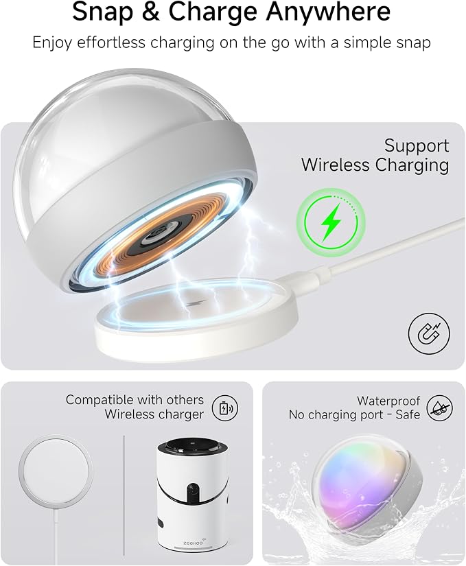Lámpara de noche recargable ZEEHOO con carga inalámbrica miniatura 5