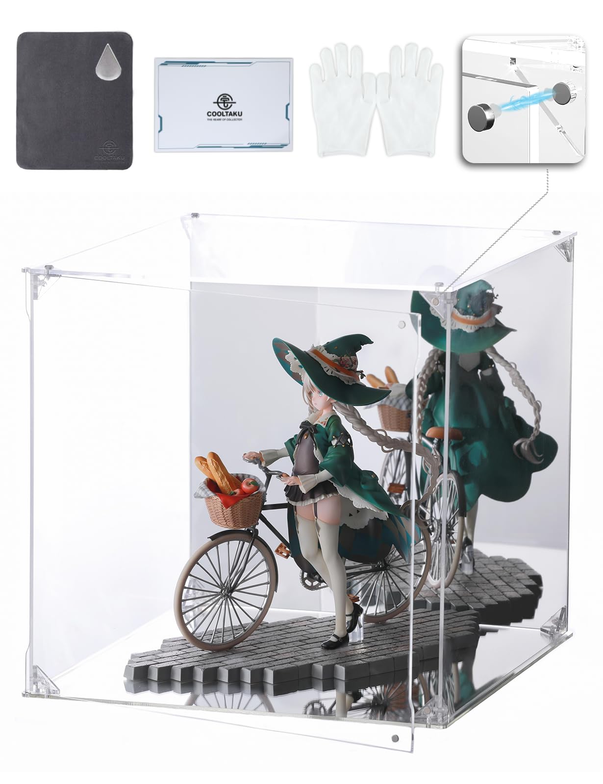 COOLTAKU フィギュアケース アクリル UVカット 台座ミラー 背面ミラー…