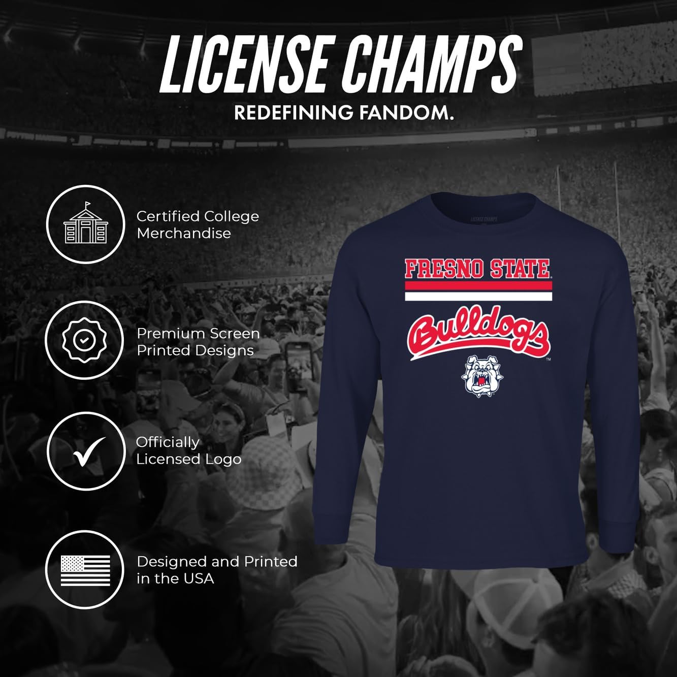 Long Sleeve T-Shirt | Official College Game Day Merchandise | Mens Womens Adult Cotton | Team Icon Design