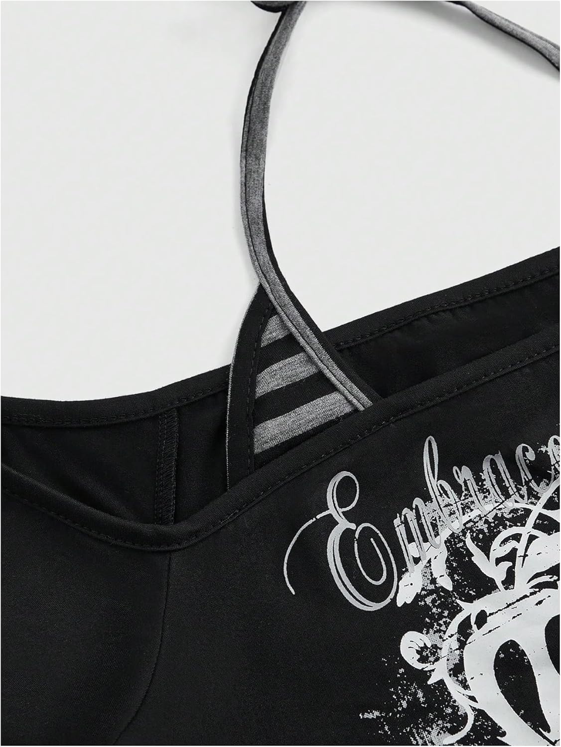 SHENHE Women's Y2k Grunge Punk T Shirt Off Shoulder Short Sleeve Graphic Fitted Gothic Tee Top - Image 4