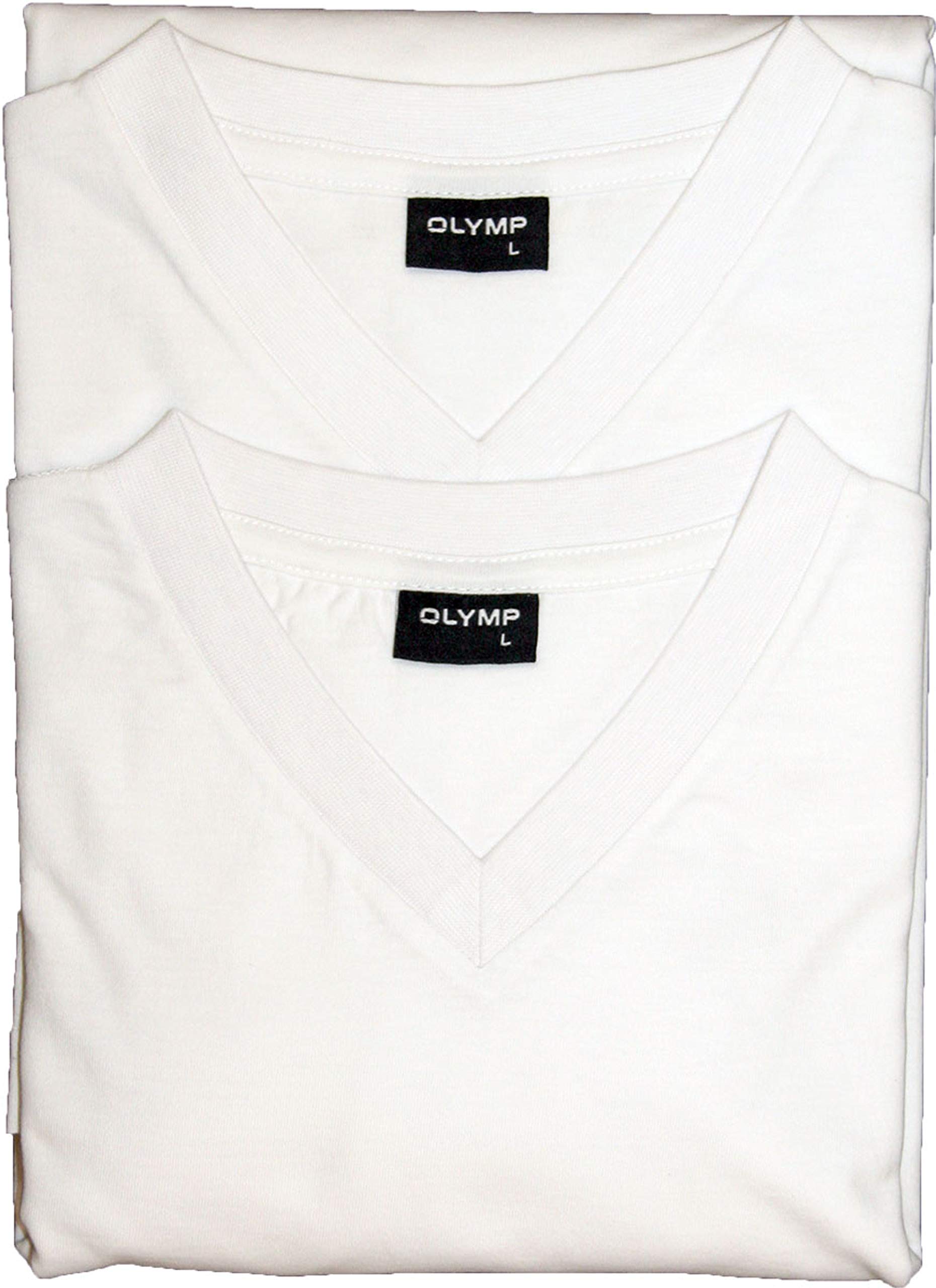 OLYMP T-Shirt V-Kragen weiß im Doppelpack 0701/12/00, XL