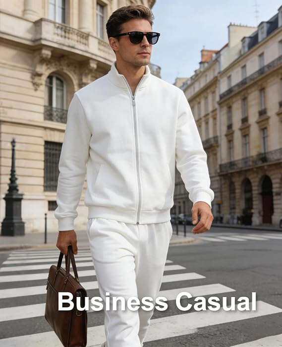Men's Tracksuits 2 Piece Set Full Zip Sweatsuits Outfits Casual Jackets and Pants for Men Fleece Jogging Suit Sets