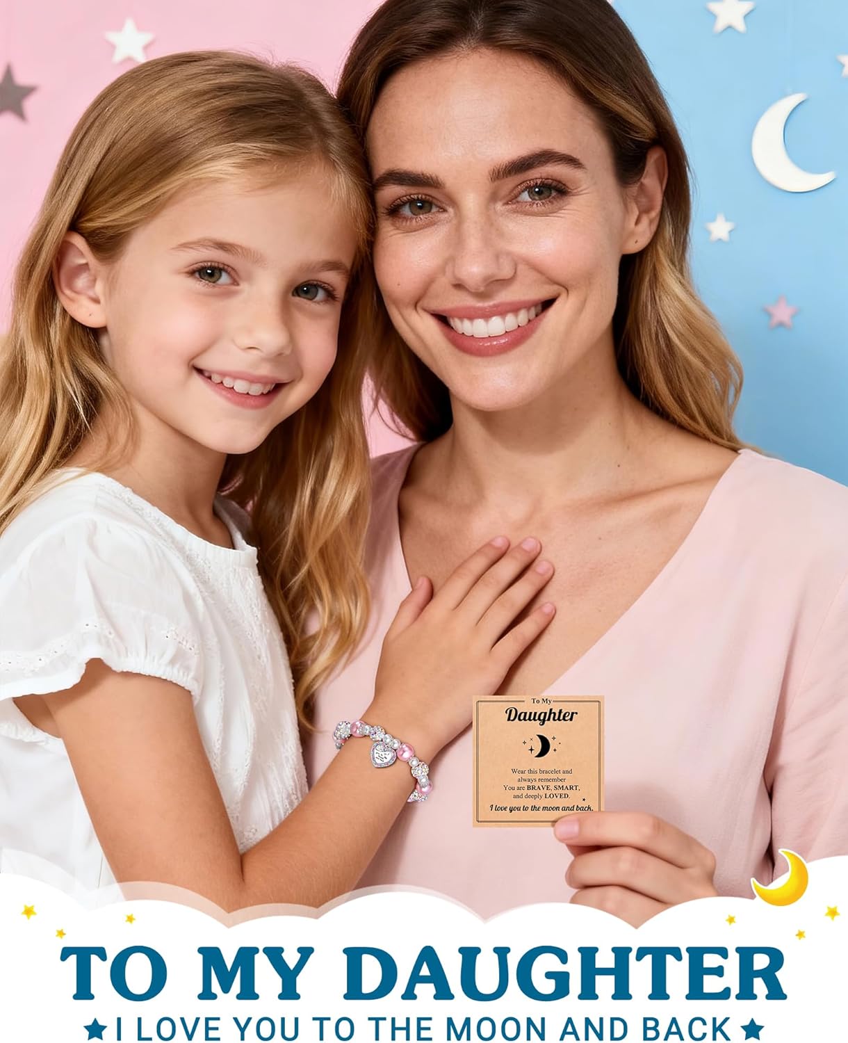 I Love You to The Moon and Back - Heart Bracelet for Granddaughter/Daughter Valentines Day Birthday Christmas Gifts - Image 5