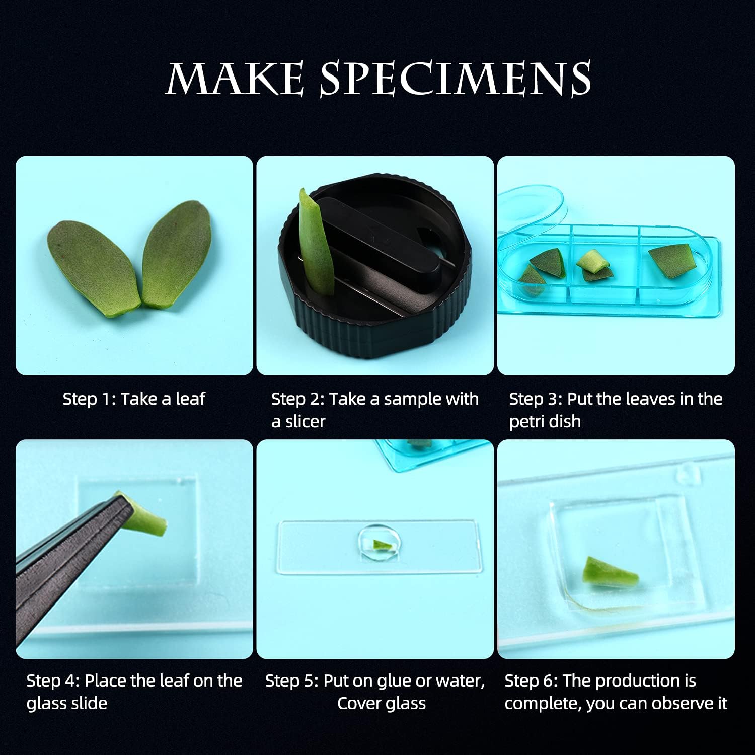 Artenjoyfine Science Microscope STEM Kit for Kids 300X-1200X High Magnification,Includes Prepared Blank Slides and LED Light,Educational Protable Microscope for Students and Beginners. : Toys & Games