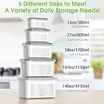 BOICHU Fruit Storage Containers for Fridge - 5 Size Berry Containers for Fridge Keep Fresh with Colanders and Vent Handle Lids, Clear Vegetable Storage Containers for Refrigerator, Lettuce Keeper