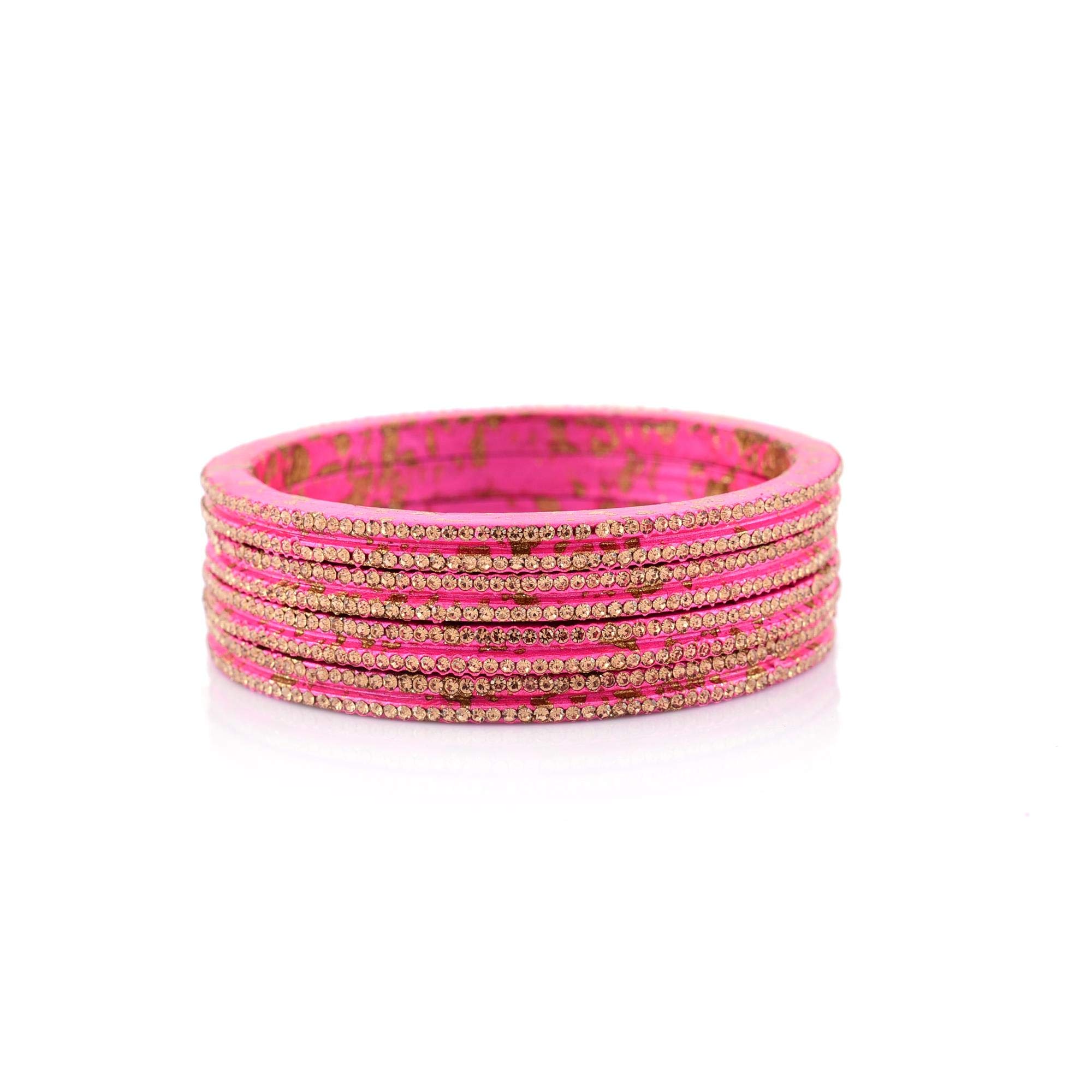 Abhivyakti Creations Womens Beautiful Trending Sparkling Rajasthani Lace Bangle (Pink, 2.4) -Set of 4 (B08L1VGRDH) Amazon Price History, Amazon Price Tracker