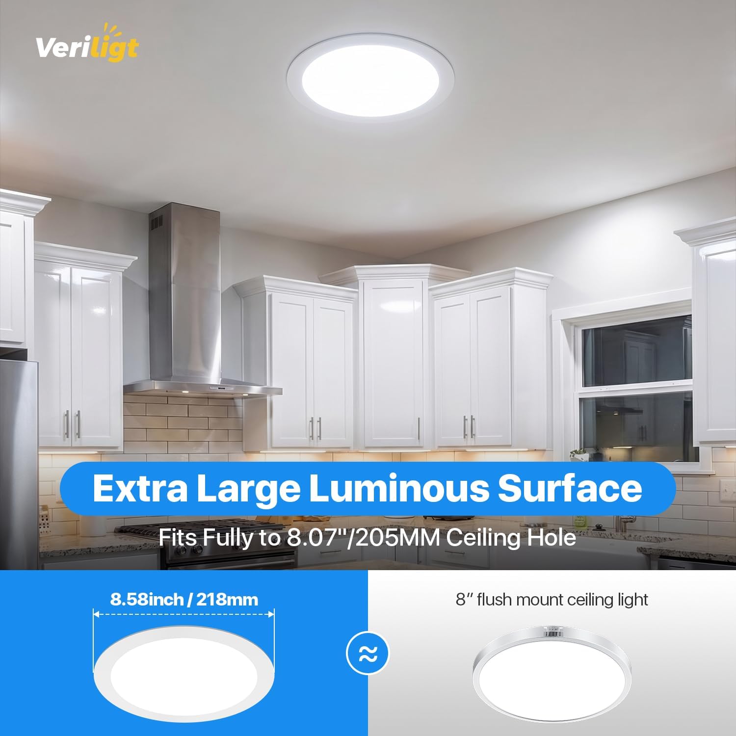12 Pack 8 Inch LED Recessed Light, Dimmable, Damp Rated, 5CCT Selectable, 18W 1600LM, 120V, Silm Canless Wafer Ceiling Light, ETL&FCC