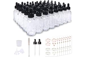 48 Pack 1oz Glass Dropper Bottles with Accessories
