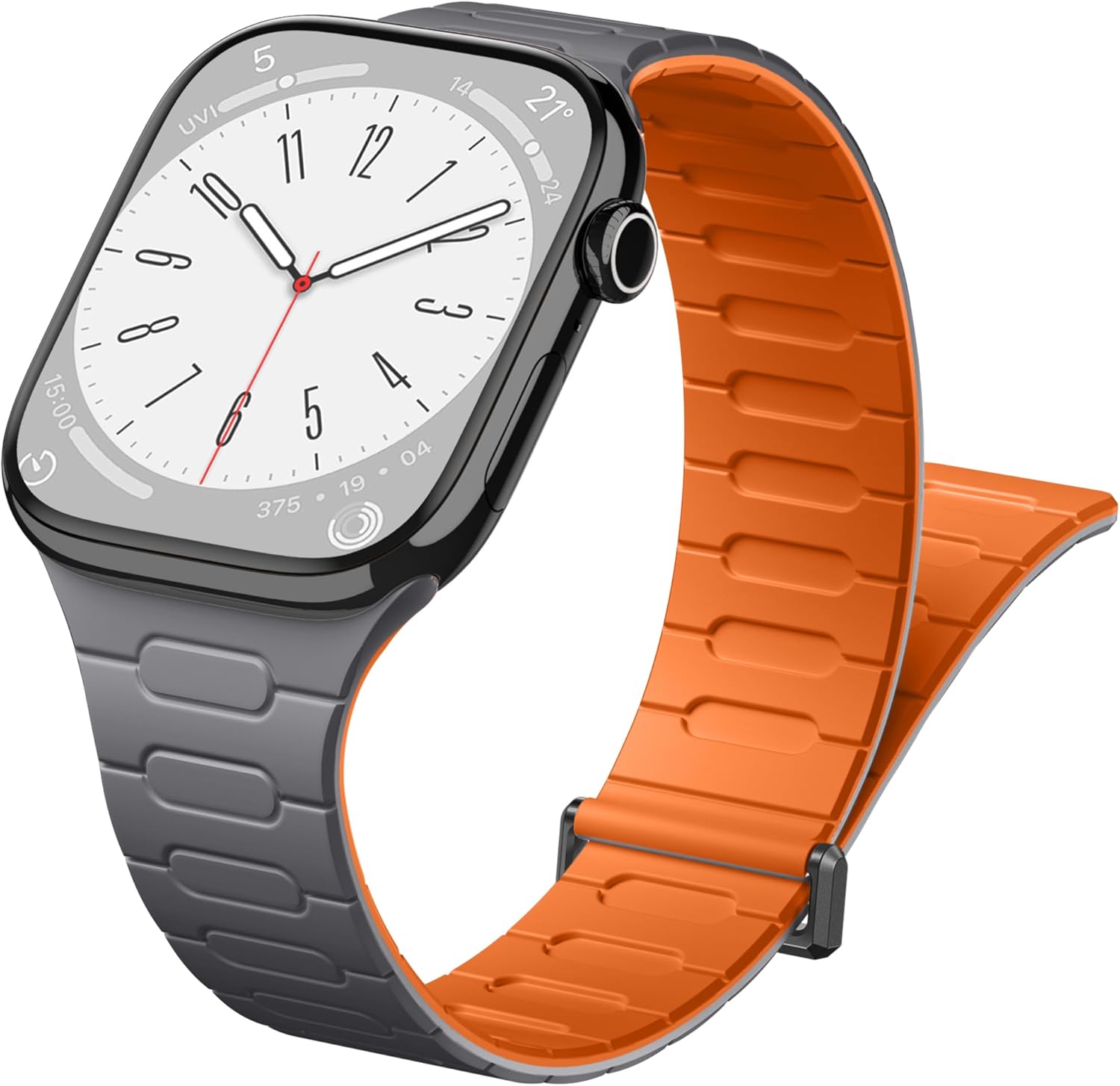 Easuny Magnetic Silicone Band Compatible with Apple Watch Bands for Women 40mm 41mm 42mm 38mm 44mm 45mm 46mm 49mm Men, Sport Waterproof Security Strap for iWatch Series 11 SE 3 2 10 9 8 7 6 5 4 Ultra