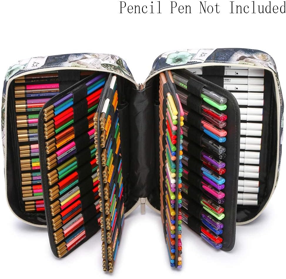 YOUNGCOL 300 Slots Pencil Case 200 Gel Pen Case High Capacity Pens Holder Colored Pencils Organizer Storage for Watercolor Pens Markers (Stamp)