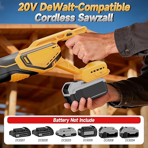 Miniatura 2 de Sierra recíproca inalámbrica compatible con batería Dewalt 20V MAX (sin batería), mini sierra recíproca sin escobillas 0-3500 SPM velocidad
