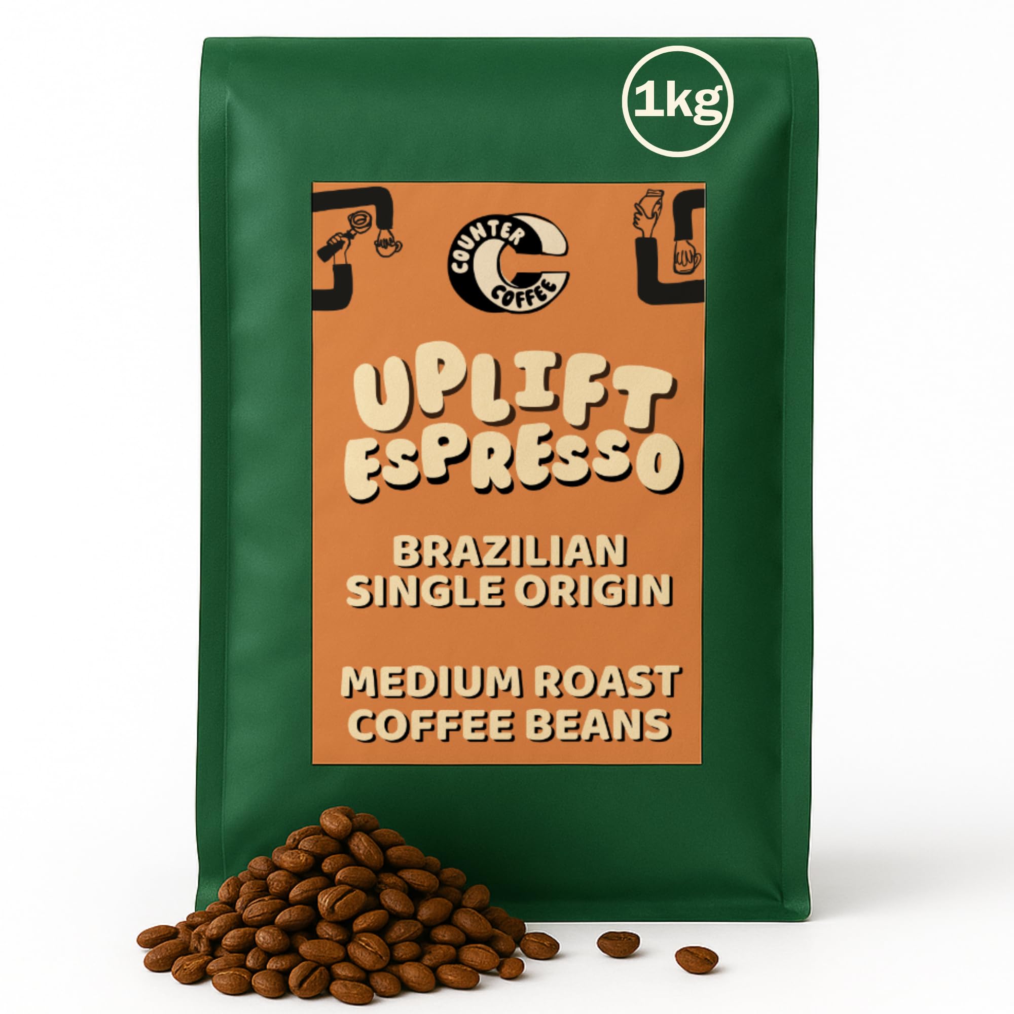 Single Origin Brazilian Coffee Beans 1KG | Medium Roast Small Batch | Perfect for Smooth Espresso | | 1KG Coffee Beans