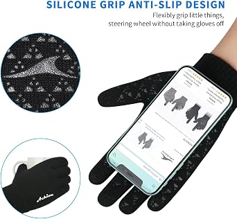 Achiou Winter Gloves, Glove for Men Women, Upgraded Touch Screen Texting Warm Running with Thermal Soft Knit Lining