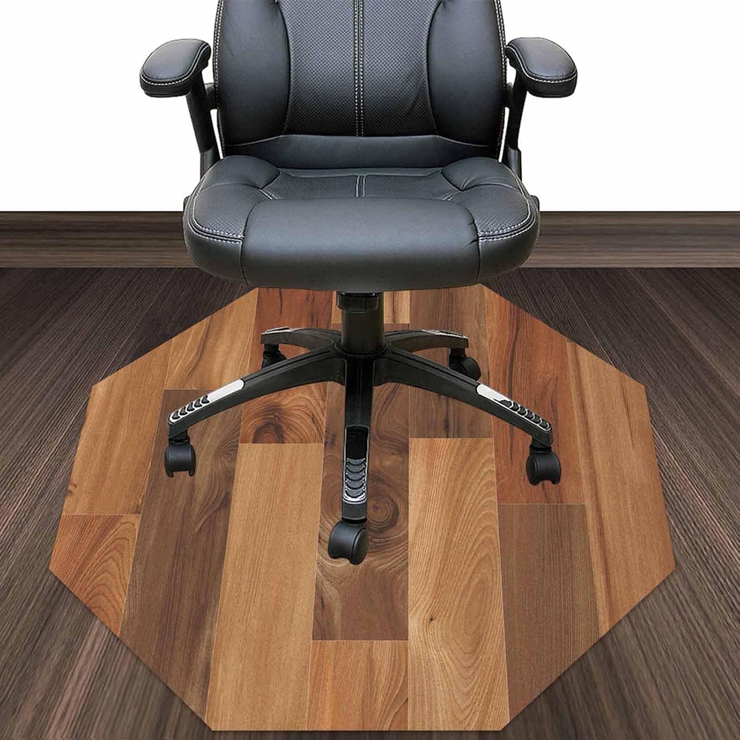 Office Chair Mat for Hardwood Floor Wood Grain Computer Desk Mats for Rolling Chairs Natural Planks Hard and Tile Floors Protector Rug Non-Slip Base, 39.4 Inch, Style-16