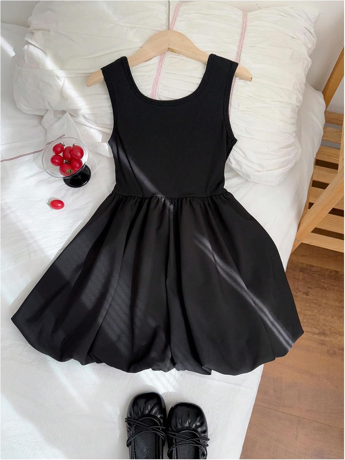 WDIRARA Toddler Girl's Bowknot Sleeveless A Line Bubble FlrareDress Cute Scoop Neck Mini Tank Dresses - Image 2