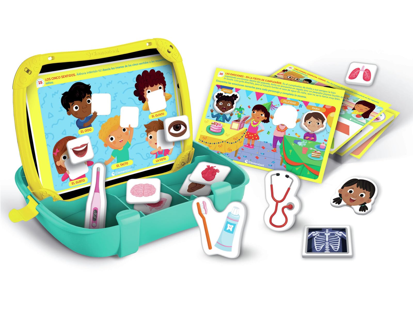 Clementoni Cofanetto Scienza Valigetta Magnetica: Gioco Educativo Corpo Umano, Emozioni E Vestiti, Per Bambini 4+ Anni, Made In Italy, Con Ardesia Scrivibile