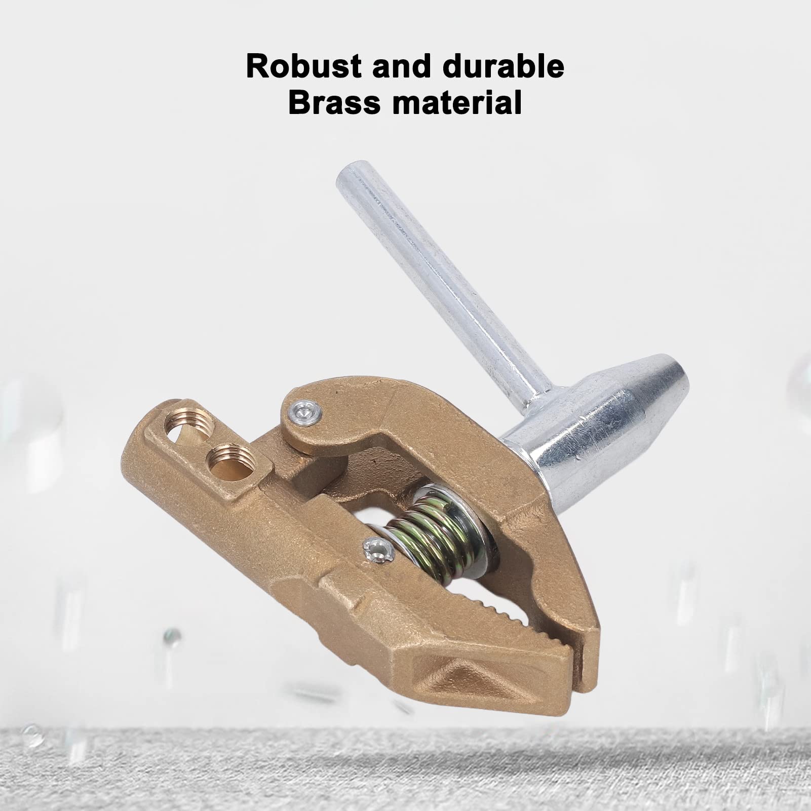 Morsetto di Messa a Terra in Ottone 32mm, 800A, per Saldatura Elettrica ad Argon e a Resistenza, Include Manicotto in Gomma e Chiave Esagonale