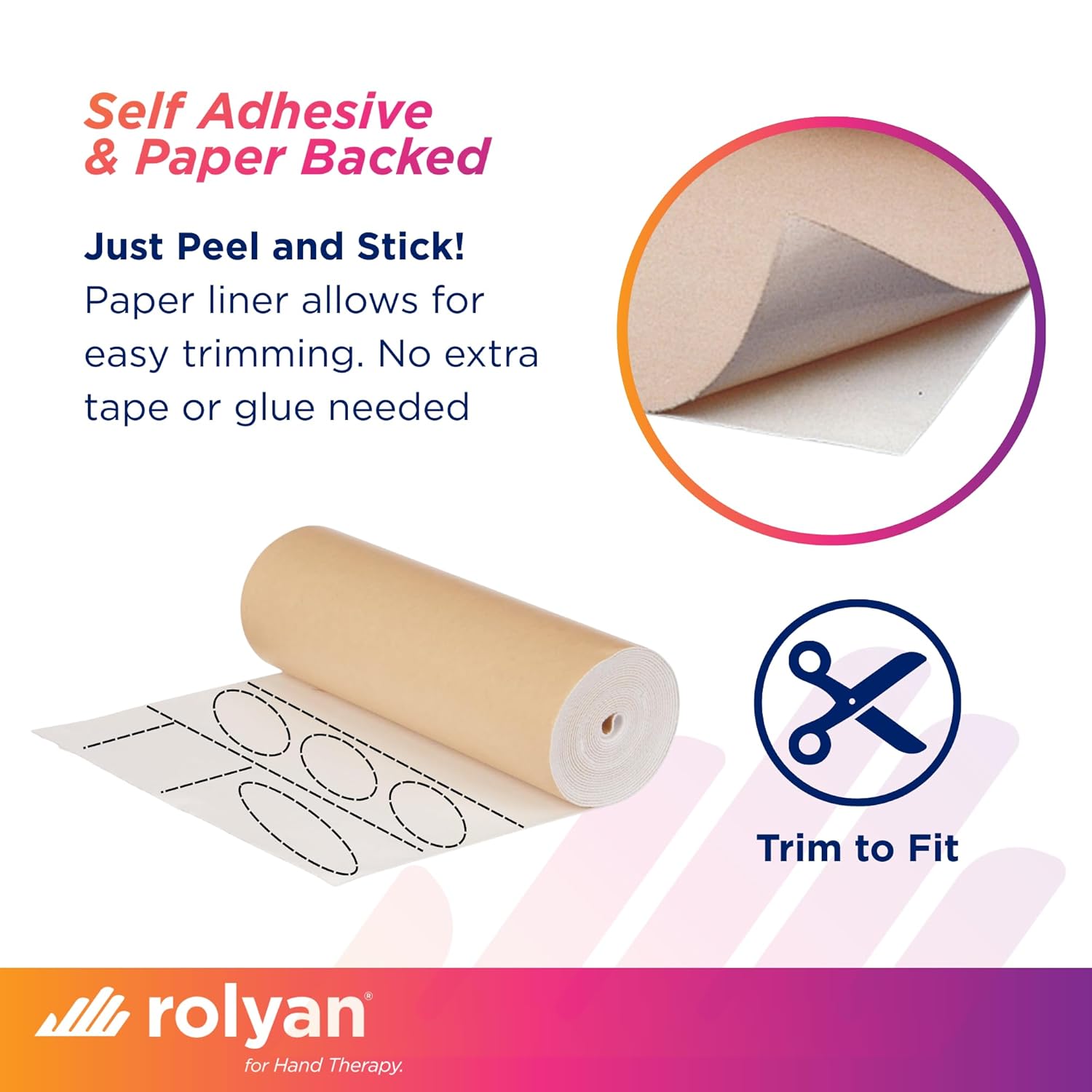 Rolyan Latex-Free Moleskin, 9" x 4 Yards, White, Adhesive Backing Moleskin Padding for Use with Splints, Braces, and Casts, Non-Latex Roll of Prewrap, Undercast Wrap for Skin Protection and Support