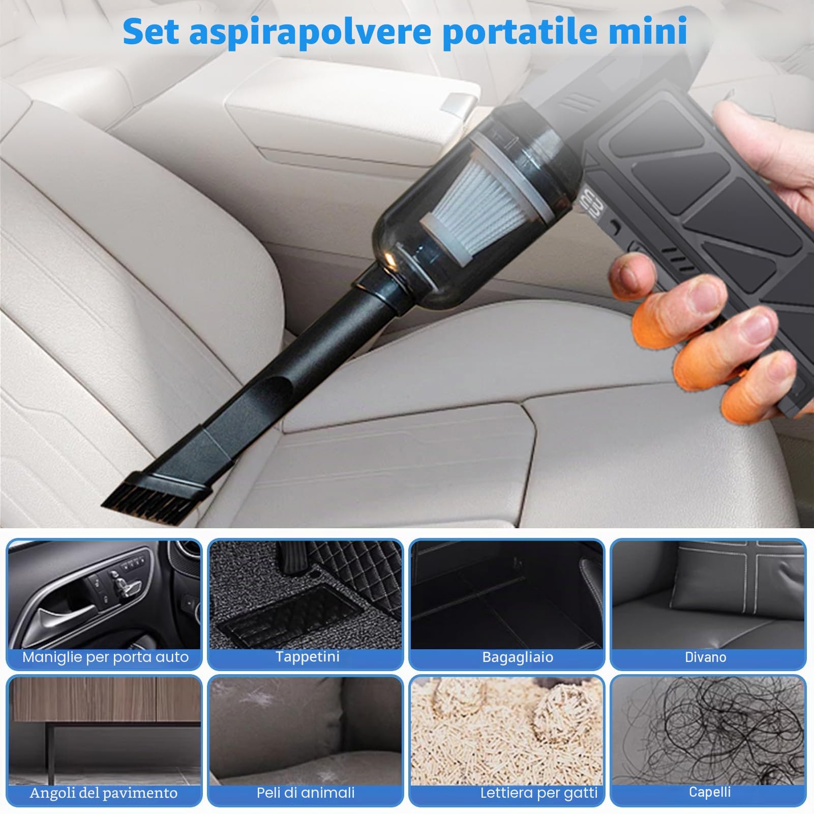 Soffiatore elettrico, soffiatore cordless da 130000 giri/min, mini soffiatore regolabile a 4 velocità con batteria da 4000 mAh per computer, tastiera, uso esterno, casa e auto
