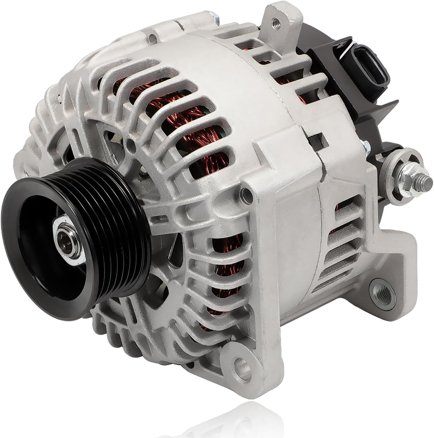 Alternator Compatible with Nissan Frontier 2008-2019, Pathfinder 2008-2012, Titan 2008-2015, Armada 2007-2015, Xterra & Infiniti QX56 & Suzuki Equator, 4.0L 5.6L, 12V 130A CW 7-Groove Pulley
