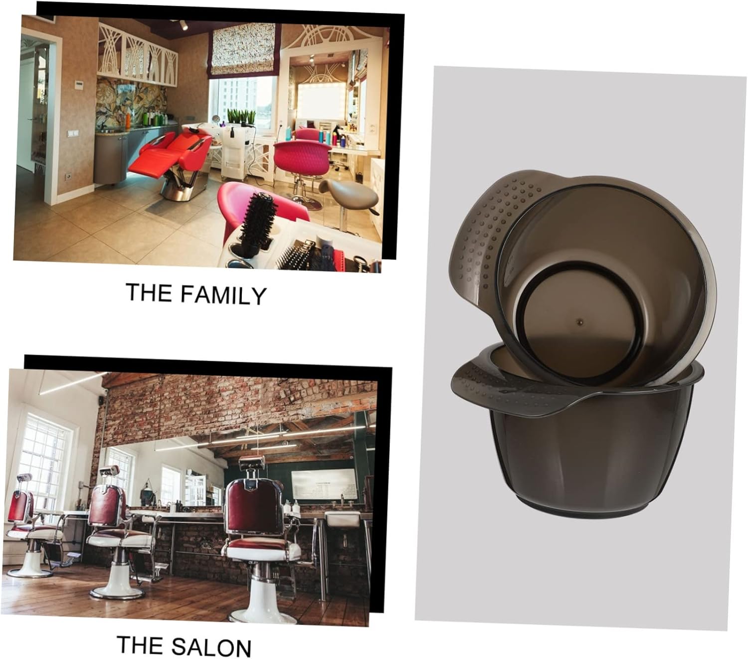 Healeved 6pcs Plastic Hair Color Mixing Bowl Handle Tint Bowl for Easy Hair Dye Professional-grade Color Tool for Salon Home Use