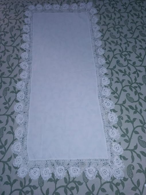Hand Made Crochet Cloth Table Runner by Raja lace.Pack of 2
