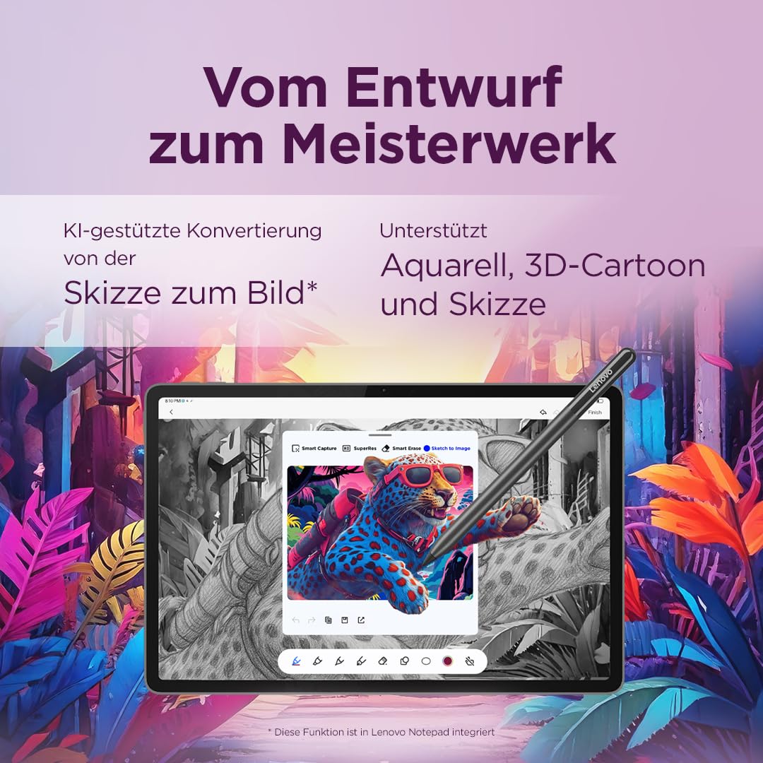 Lenovo Yoga Tab Tablet | 11.1" 3.2K LTPS Display | 16:10 | Qualcomm Snapdragon 8 Gen 3 | 12GB RAM | 256GB Speicher | Qualcomm Adreno 750 Grafik | Android 15 | Luna Grau | Inkl. Lenovo Tab Pen Pro