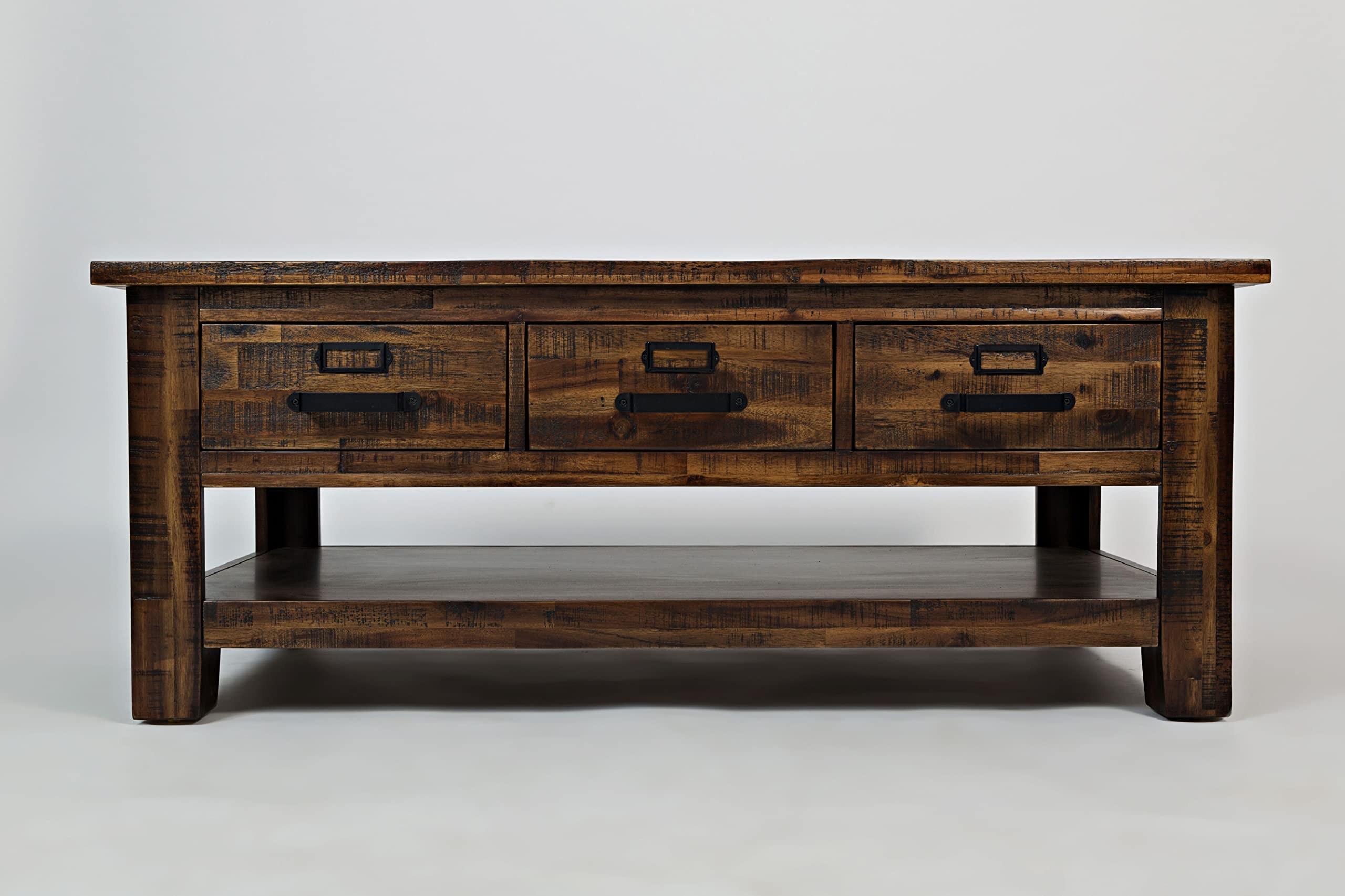 Jofran Inc. Cannon Valley Three Drawer Acacia Coffee Table(Open box )