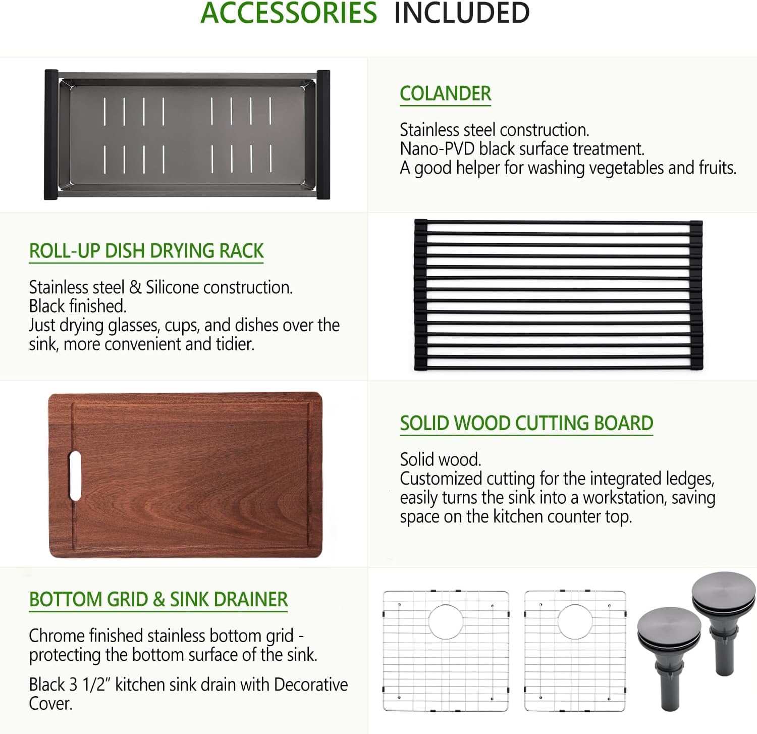 33x22 Inch Black Drop In Kitchen Sink Double Bowl, 33 Inch Black Stainless Steel Drop In Workstation Double Kitchen Sink, 16 Gauge Black Top Mount 60/40 Dual Bowl Kitchen Sinks