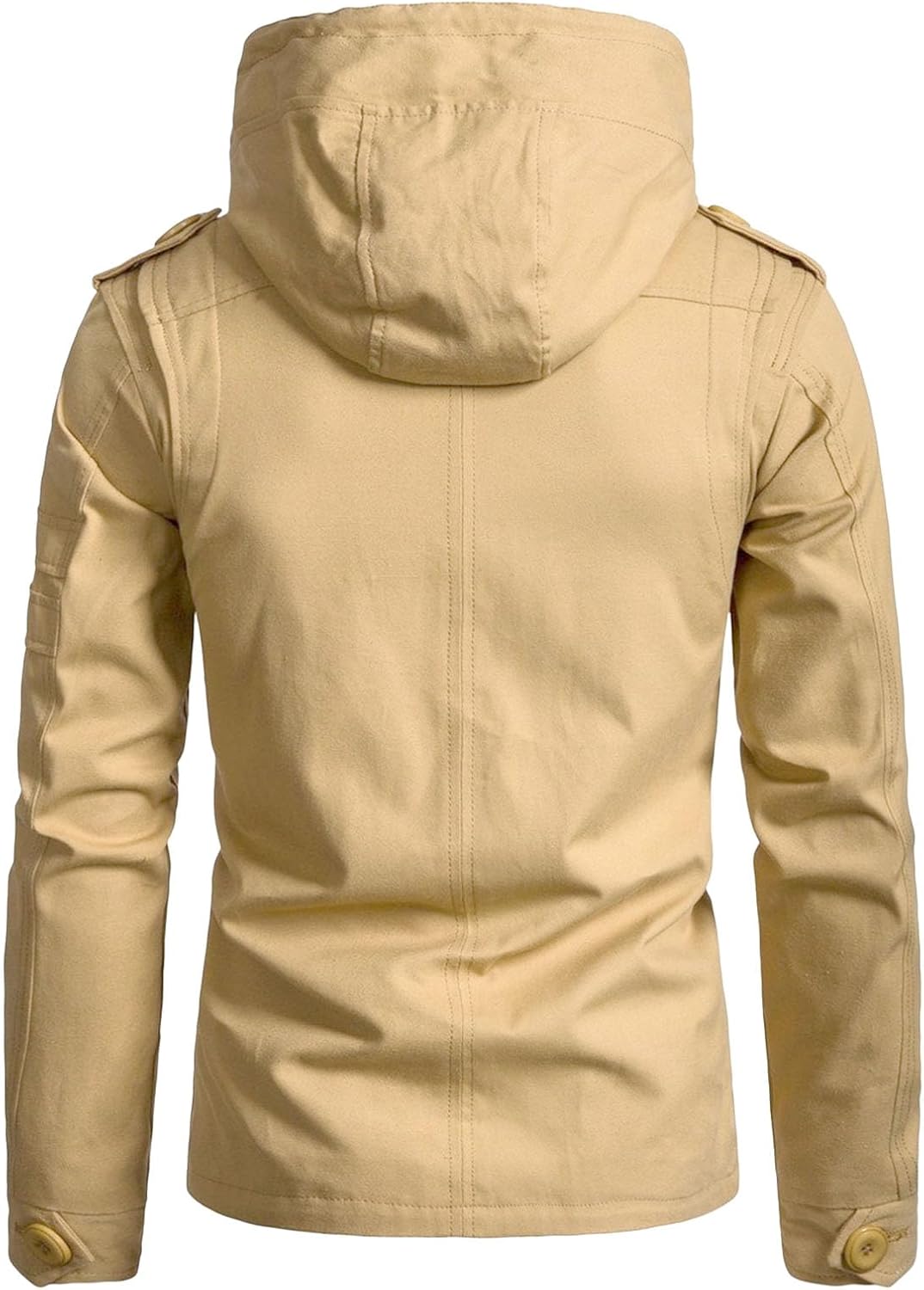 Military Jacket for Men Men's Canvas Cotton Military Casual Field Jacket Zip Tactical Outdoor Outerwear with Hood