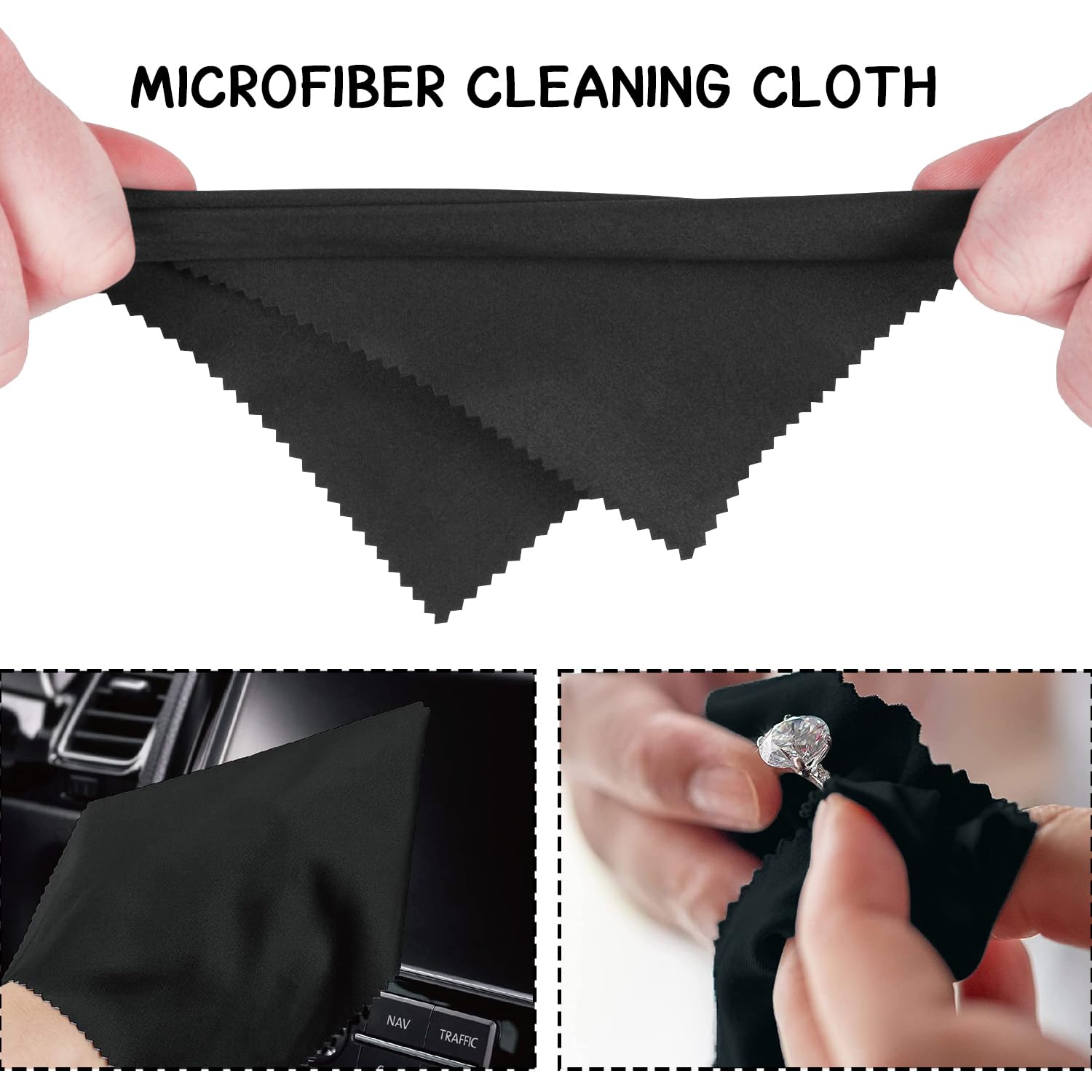 8 Pezzi Panni Microfibra Occhiali, Lavabili per pulizia di occhiali, per Schermi, Lenti, Tablet (Nero*4, Blu*4)