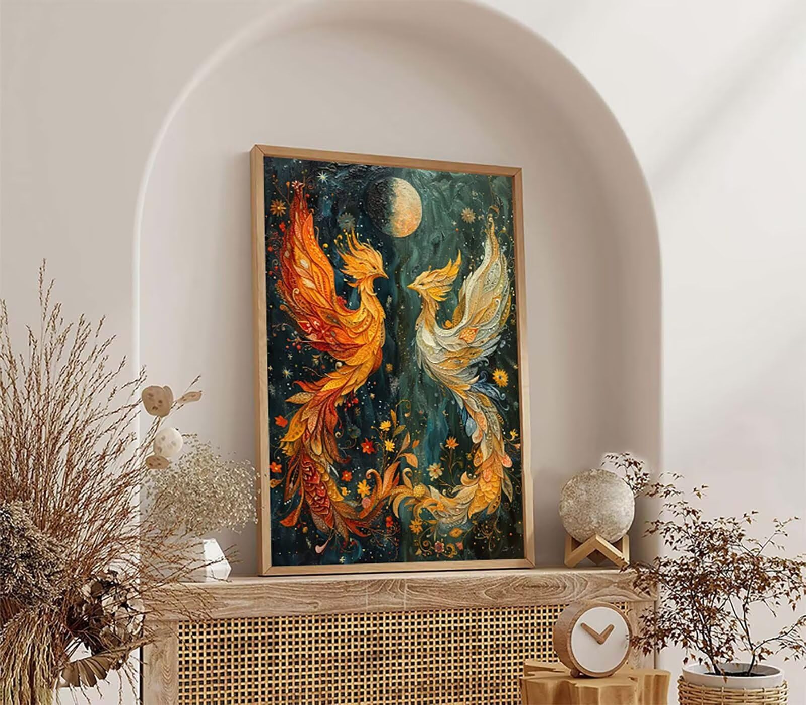 Diament Malarstwo Feniks, 5D Diamentowe Malarstwo Dorosły Ptak, DIY Działalność Ręczna Dorosły, Haft Diamentowy Rzemiosło Rhinestone Zestaw do haftu krzyżykowego, Dekoracja ścienna do domu, Prezent