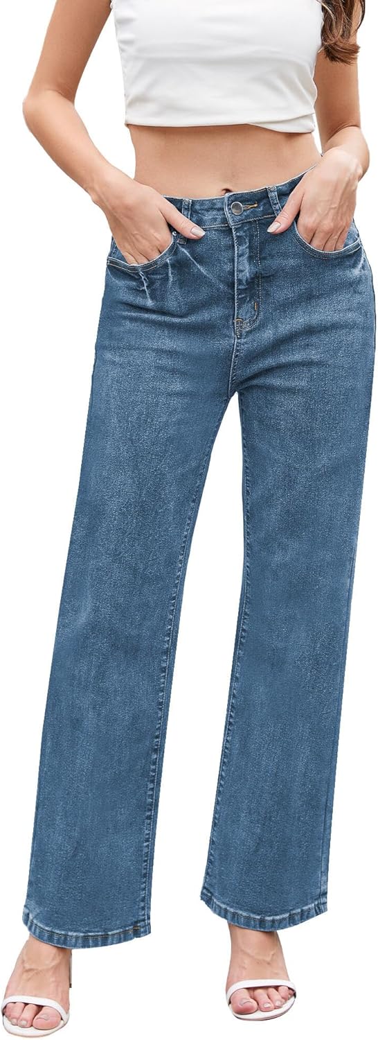 Jeans for Women Trendy High Waisted Straight Jeans Loose Wide Leg Stretchy Denim Pants with Pockets 2025 Fashion - Image 3