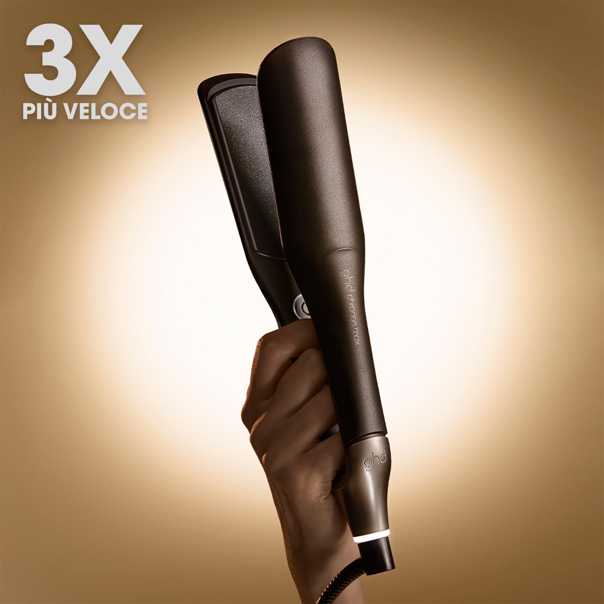 ghd Chronos Max, Piastra Capelli Professionale con Lamelle Larghe Consigliata per Ricci e Chiome Voluminose, Tecnologia HD Predittiva per uno Styling Veloce, Senza Danni da Calore Estremo