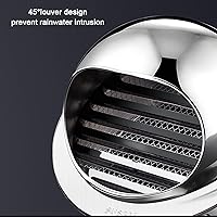 Vista 6 de Tapa de chimenea de acero inoxidable 304, rejilla de ventilación de pared exterior para parabrisas, tapa de ventilación de conducto, gorra