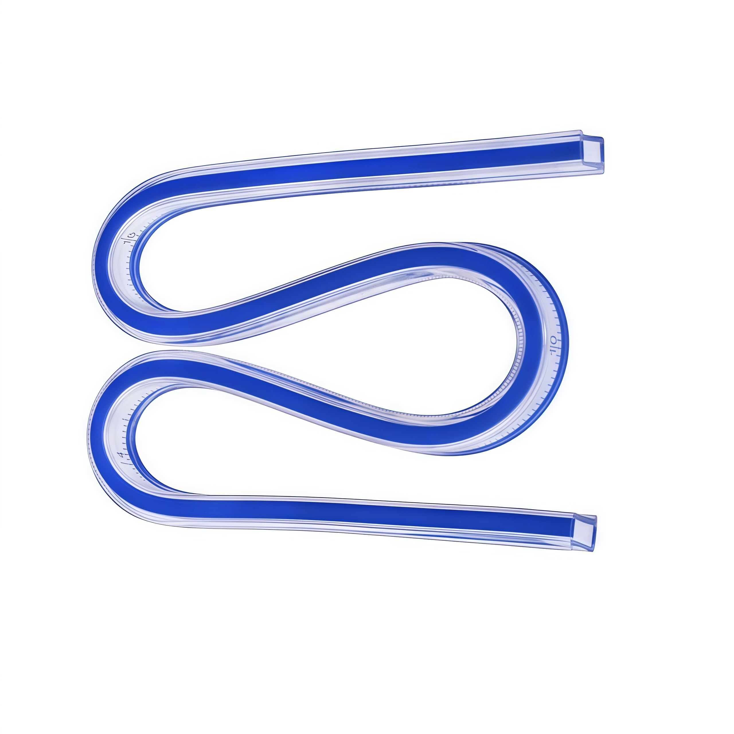 Loopunk Blue 60 Cm Flexible Curve Ruler, Round Ruler Sewing, Flexible Curves Ruler Measuring Tool For Drawing Graphics And Dress Design.
