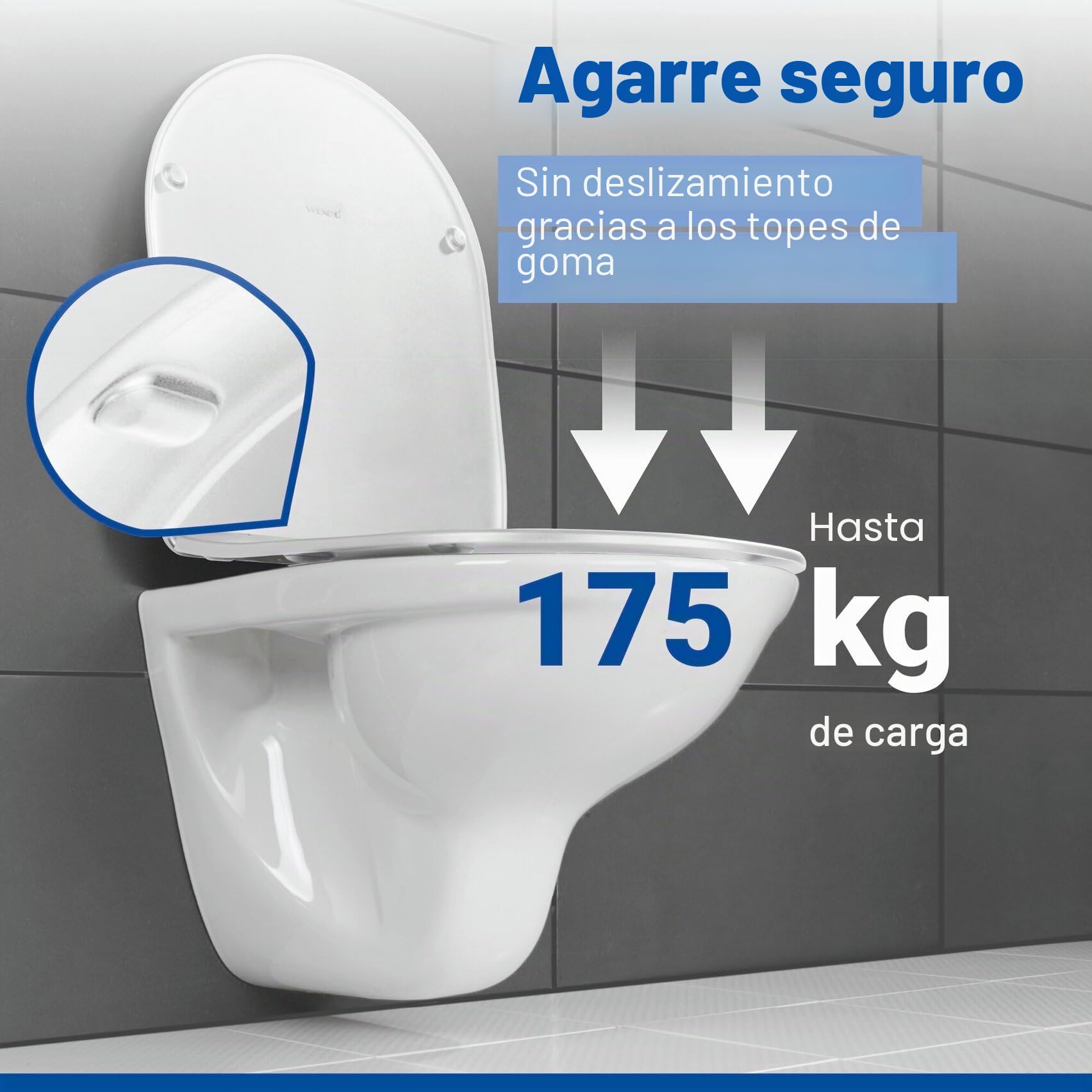 Asiento de inodoro Galati, asiento de inodoro plano en forma de D con mecanismo de cierre suave, de duroplast, fijación Fix-Clip, blanco mate