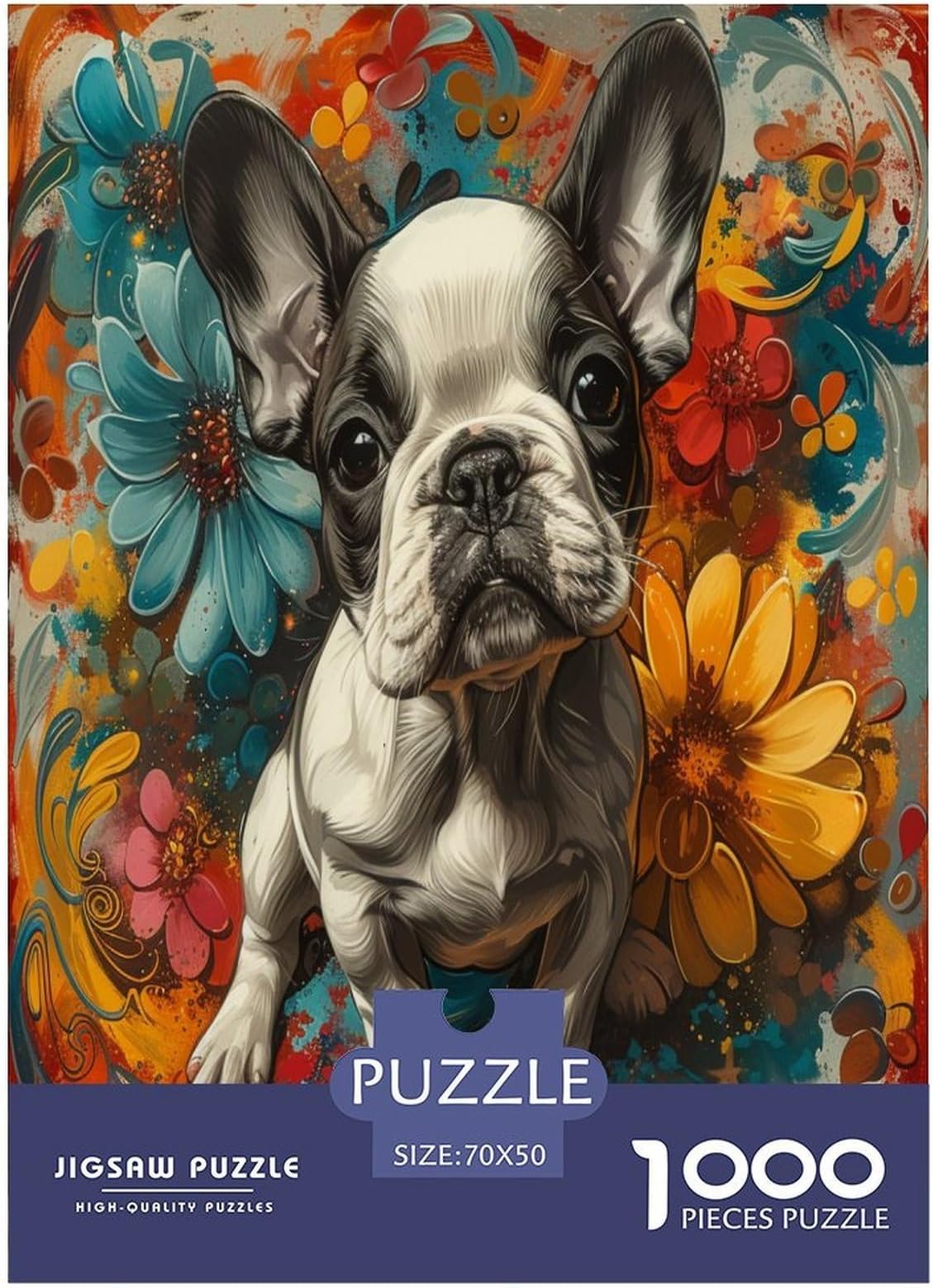 Smile Dog Jigsaw Puzzles Puzzle for Adults Kids. 1000 Pieces Whimsical Challenge Toy Educational Games Home Decoration for Educational Games Gifts 70x50cm/1000pcs