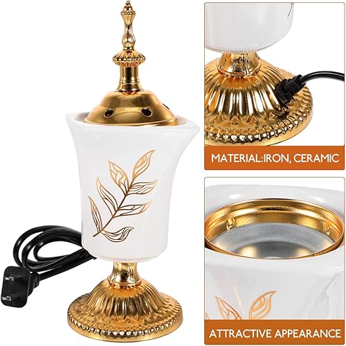 Miniatura 8 de Quemador de incienso eléctrico, estilo de Oriente Medio, incensario de escritorio para yoga, spa, aromaterapia, decoración del hogar, enchufable,
