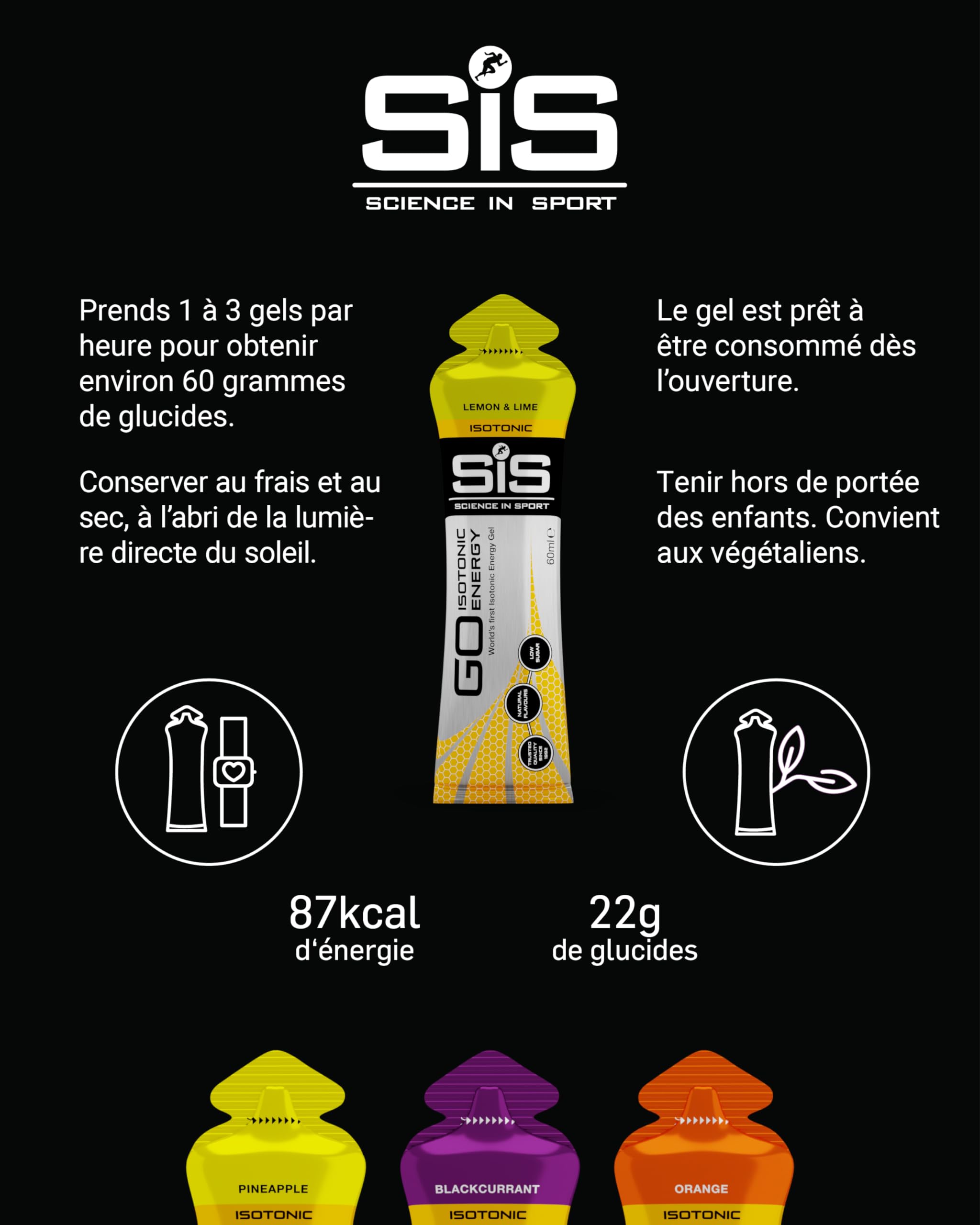 Science in Sport GO High Carb Isotonic Energy Gel 35 x 60ml Gemischt - Vegan, Isotonische Formulierung mit 22g Kohlenhydraten, Guter Energielieferant, Optimale Alternative für isotonische Getränke